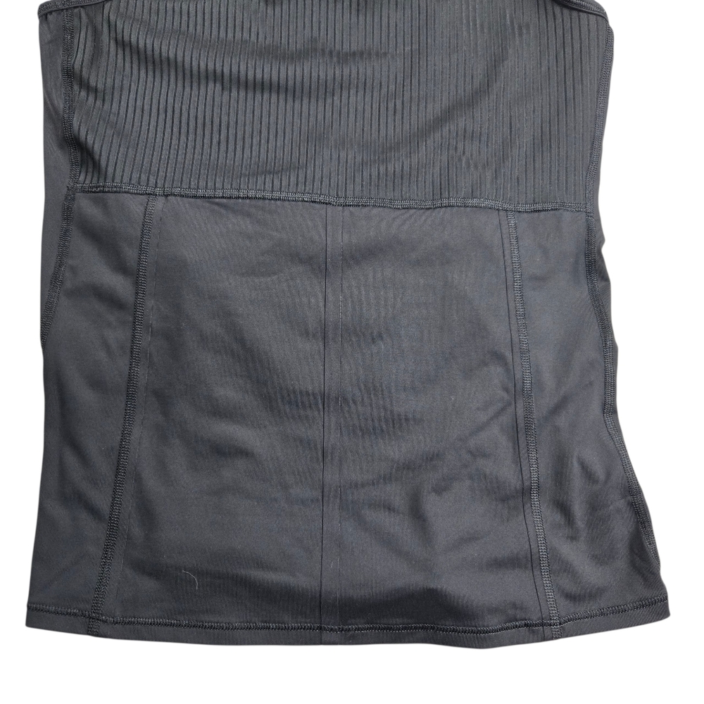 Athleta Vitality Rib Tank Black Semi-Fitted Quick-Drying Back Zip Pocket - Picture 6 of 13